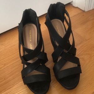 Black strap wedges